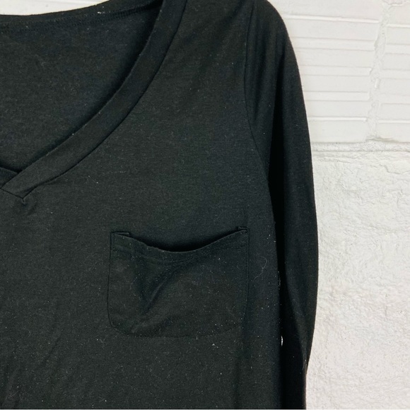 Unbranded Black V-Neck Long Sleeve pocket Top size large - Picture 7 of 12